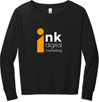 District Women's Featherweight French Terry LS Crewneck- Black