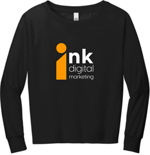 District Women's Featherweight French Terry LS Crewneck- Black Image