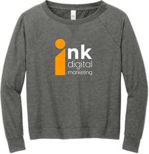 District Women's Featherweight French Terry LS Crewneck- Washed Coal Image
