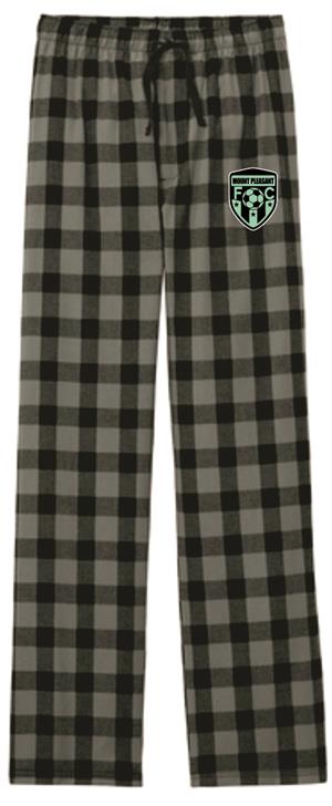 Flannel Plaid Pants- Black/Grey Image