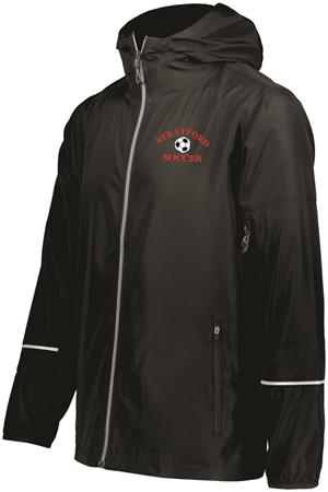 Packable Full Zip Rain Jacket- Black Image